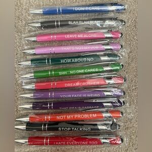 Colorful Ballpoint Pens with Fun Sayings